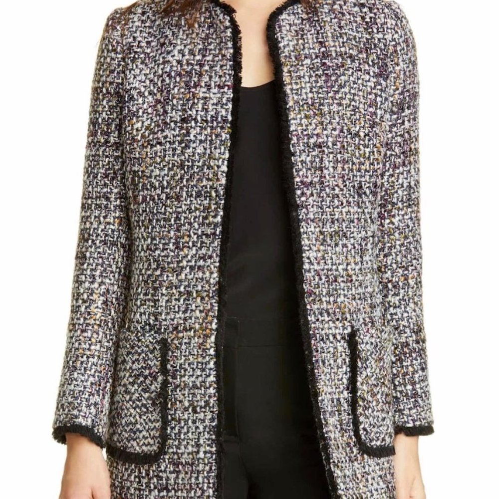 Helene Berman of London Fringed Tweed Coat